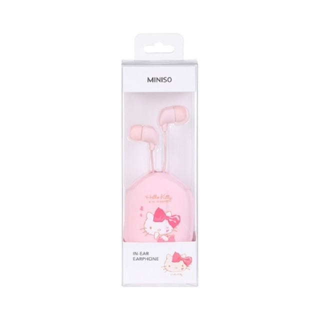 Ακουστικά Ψείρες Ενσύρματα με Θήκη Hello Kitty Ροζ