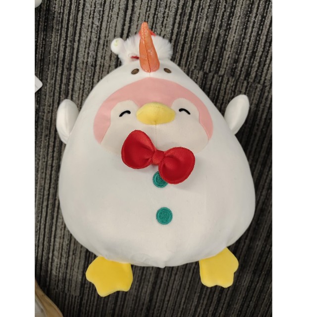 Λούτρινο Χριστουγεννιάτικο Κοτόπουλο Πιγκουίνος με Κουκούλα Χιονάνθρωπος 25cm
