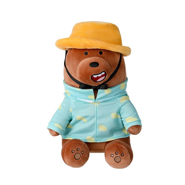 Λούτρινο Grizzly Καθιστό με Καλοκαιρινό Καπέλο και Πουκάμισο 30cm