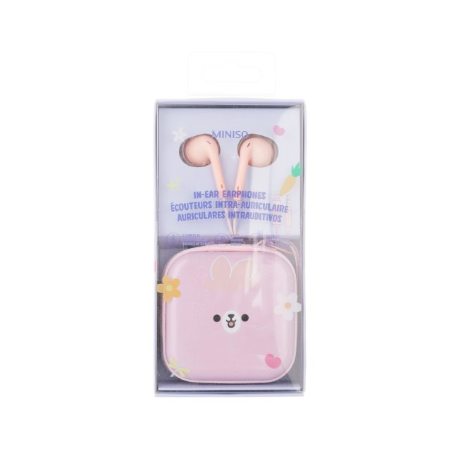 Lice Wired Headphones with Square Bunny Case