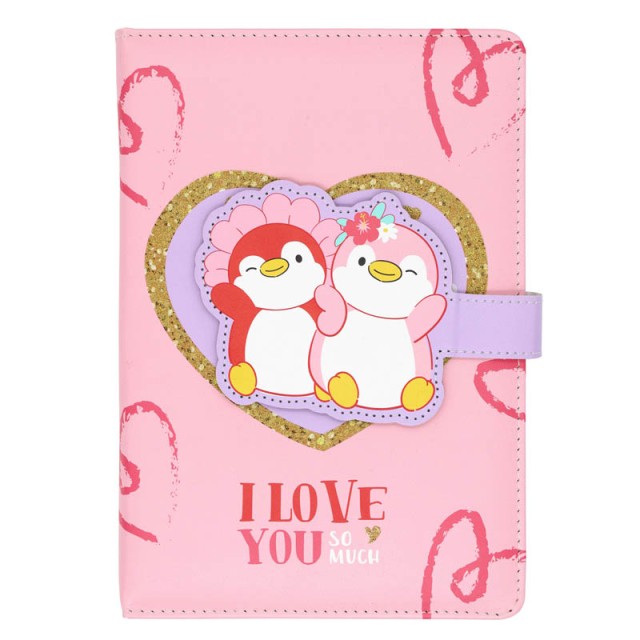 Notebook A5 50 Sheets Saint Valentine with Pink Penguin