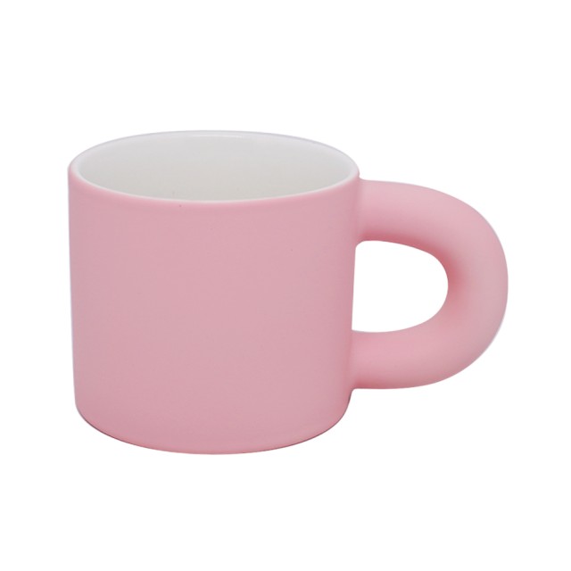 Ceramic Mug with Large Handle 290ml Pink