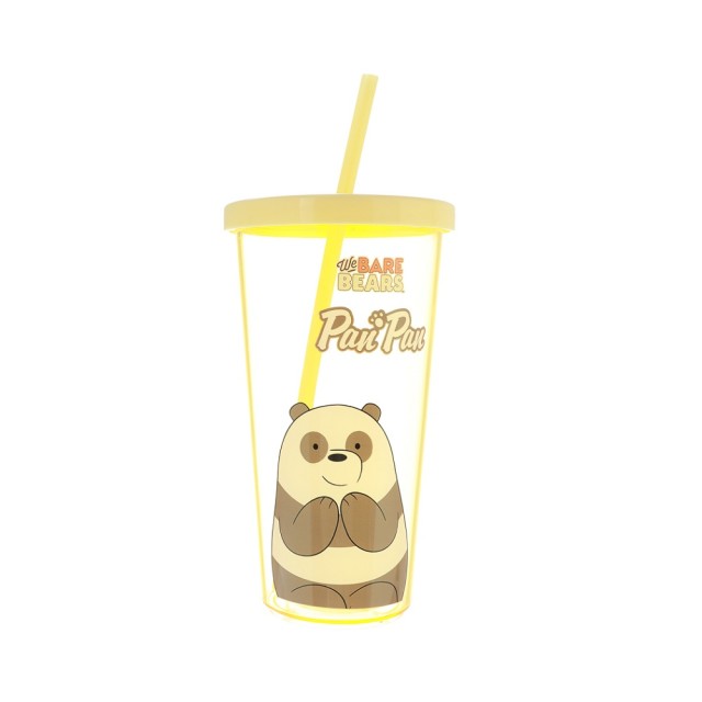 Ποτήρι Πλαστικό με Καλαμάκι 600ml Panda