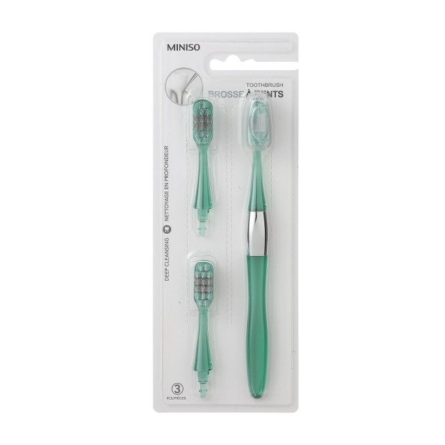 Toothbrush with Three Spare Parts Blue