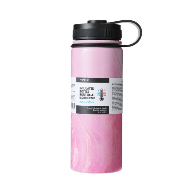 Thermos Bottle with Handle 500ml Pink