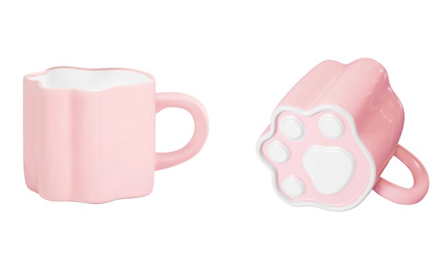 Cat's Paw Ceramic Mug 310ml Pink