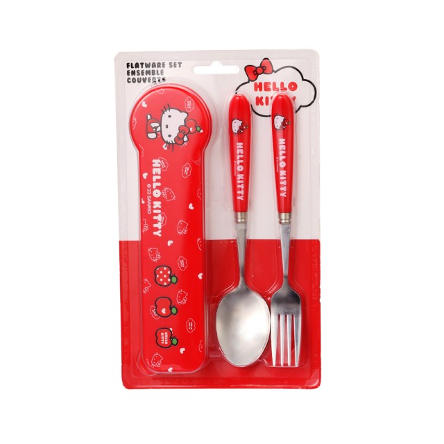 Hello Kitty Cutlery Set with Oval Case