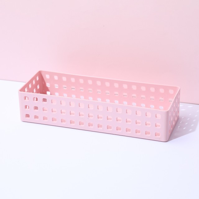 Καλάθι Τετράγωνο Πλαστικό Μακρύ Ροζ