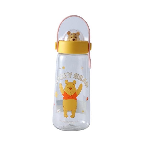 Plastic Water Bottle with Cap and Figure 600ml Winnie the Pooh