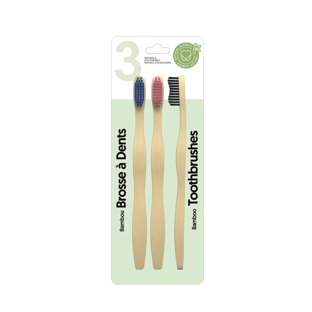 Set of Bamboo Toothbrushes 3pcs