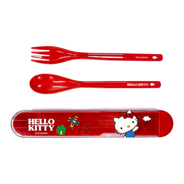Plastic Cutlery Set in Hello Kitty Case