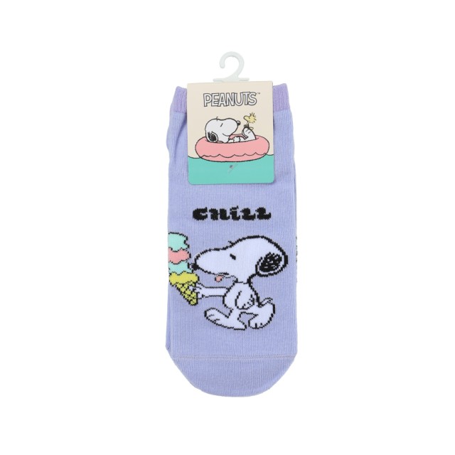 Snoopy Travel Ankle Socks Set 2pcs Purple