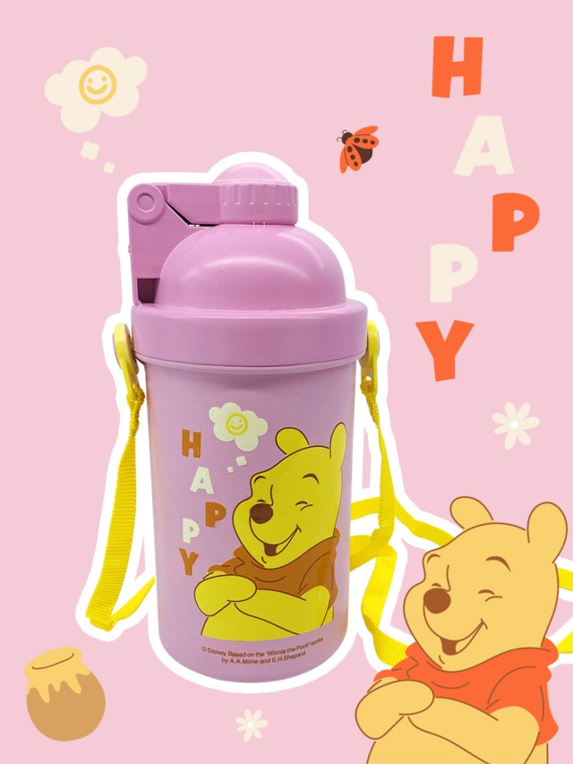 Plastic Bottle with Cap and Strap 500ml Winnie the Pooh
