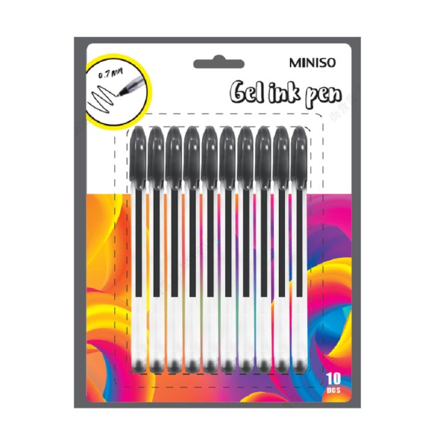 Black Gel Pen Set 10 pcs
