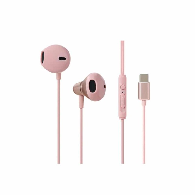 Ενσύρματα Ακουστικά Ψείρες Με Βύσμα Type-C Ροζ 8458T#