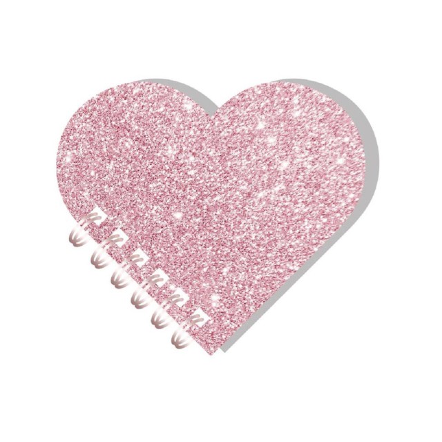 Notebook Spiral 80 Sheets Heart Shape Pink