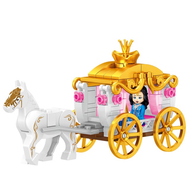 Τουβλάκια Πριγκιπικό Καρότσι με Άλογο 124τμχ