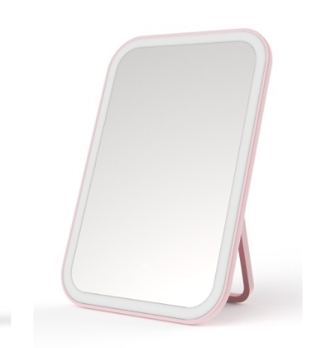 Mirror with Support Base and LED Light