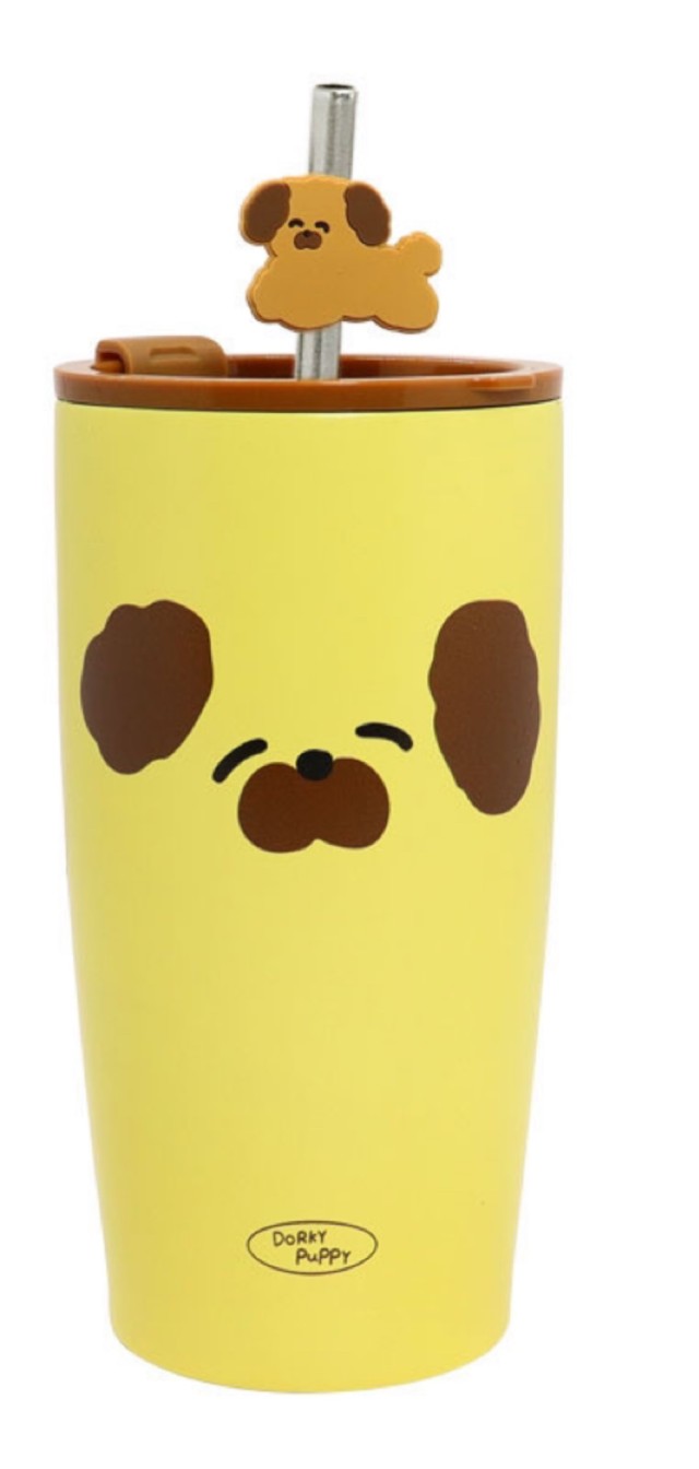 Stainless Steel Cup with Lid and Straw 530ml Dogs