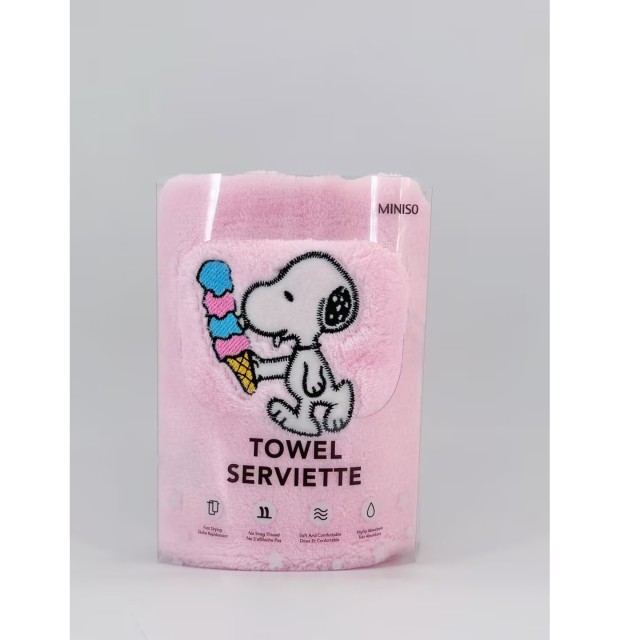 Face Towel Snoopy Pink