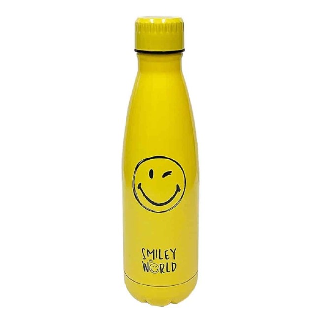 Μπουκάλι Θερμός από Ανοξείδωτο Ατσάλι 500ml SmileyWorld Κίτρινο